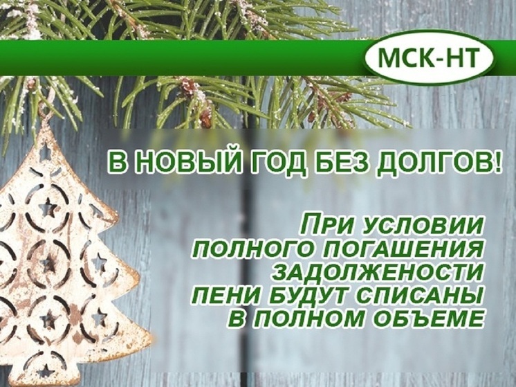 ООО «МСК-НТ» напоминает про возможность списания пеней для должников