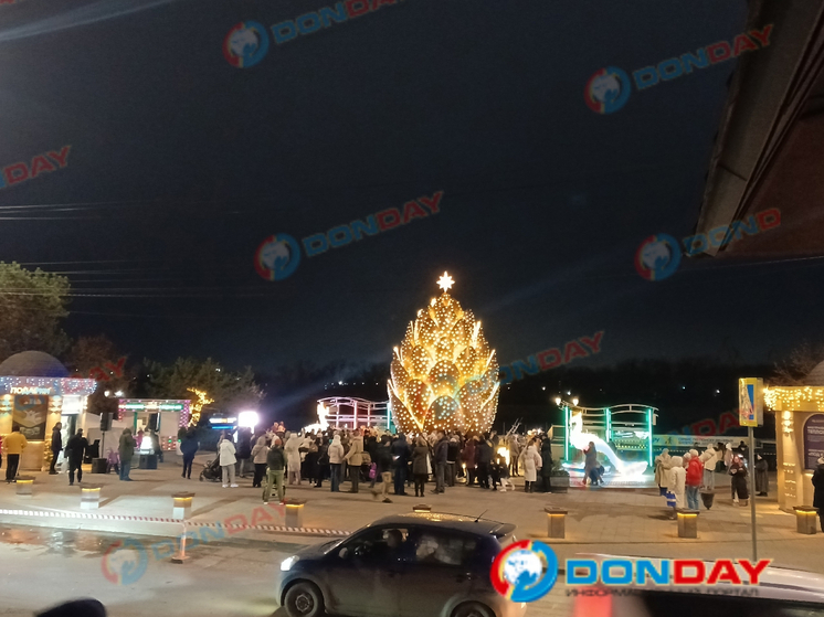 Гигантскую шишку зажгли на набережной Ростова