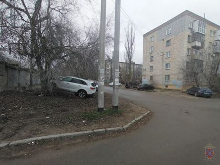 В Волгограде иномарка наехала на бордюр и влетела в дерево