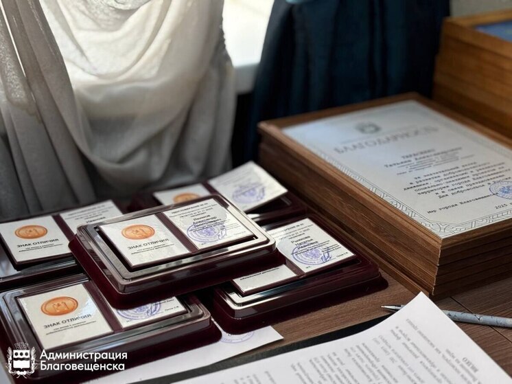 Лучших добровольцев Благовещенка наградили новыми знаками отличия