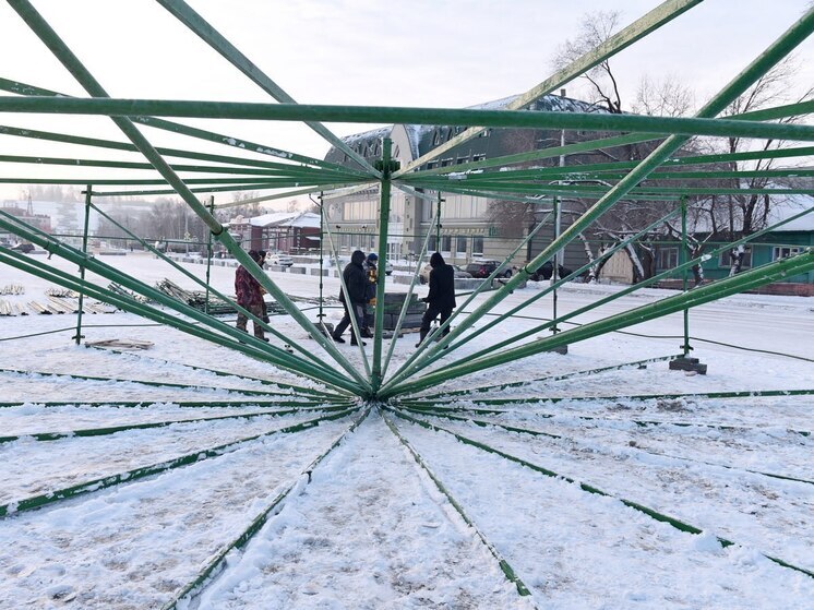 Мэр Барнаула проинспектировал строительство новогоднего городка на площади Свободы