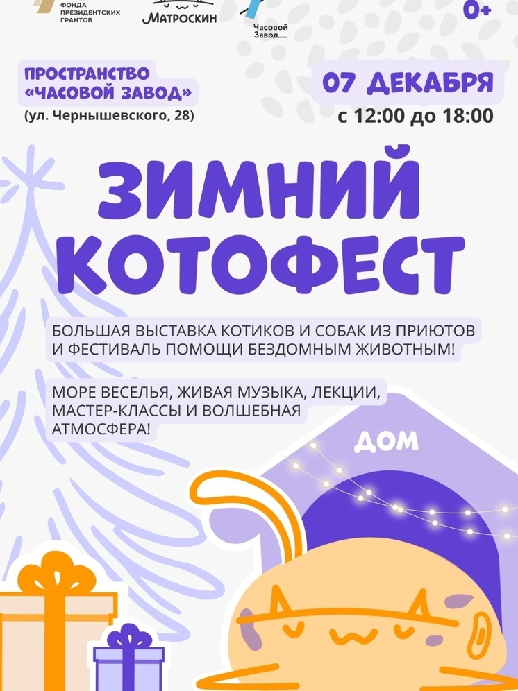В воскресенье на часовом заводе в Перми пройдет Большой зимний Котофест