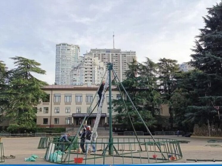 В Сочи устанавливают главную новогоднюю елку