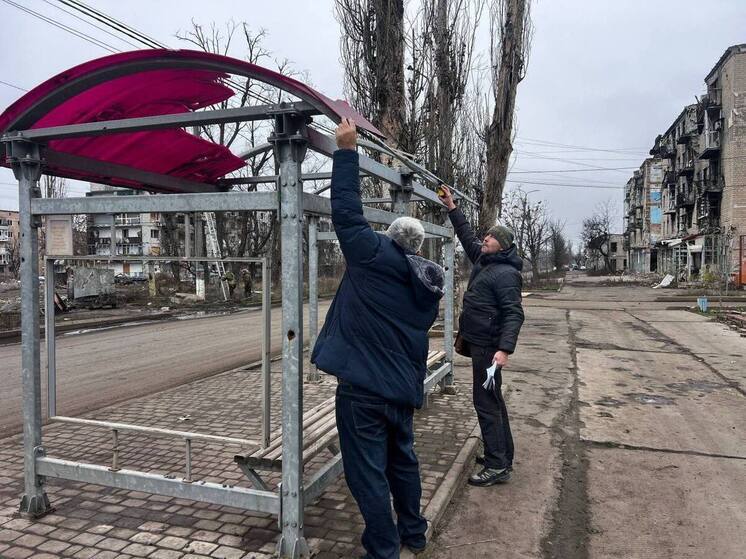 Электроснабжение и ремонт остановок в Авдеевке под контролем администрации