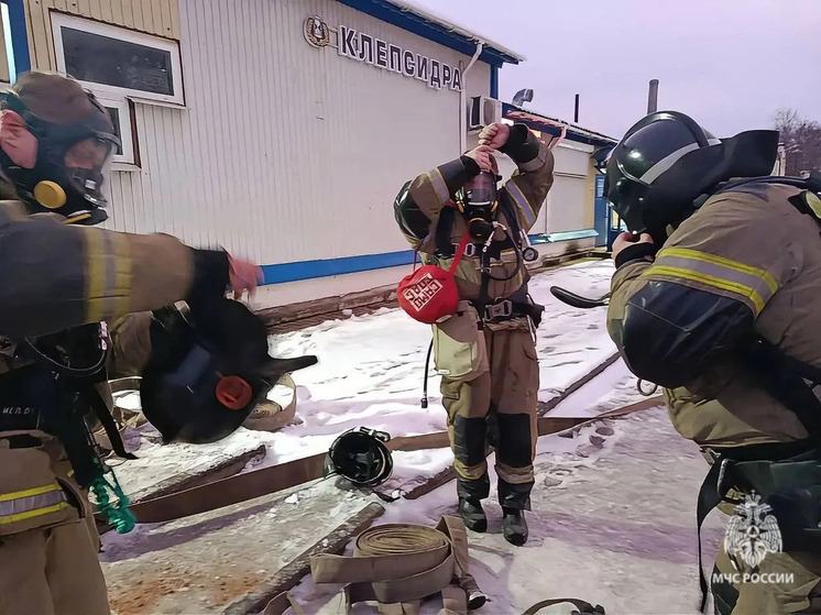 В Старой Руссе спасатели тренировались тушить мощный пожар в ТЦ