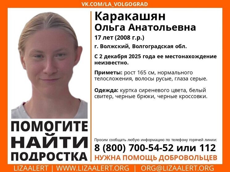В Волгоградской области продолжаются поиски девушки-подростка из Волжского