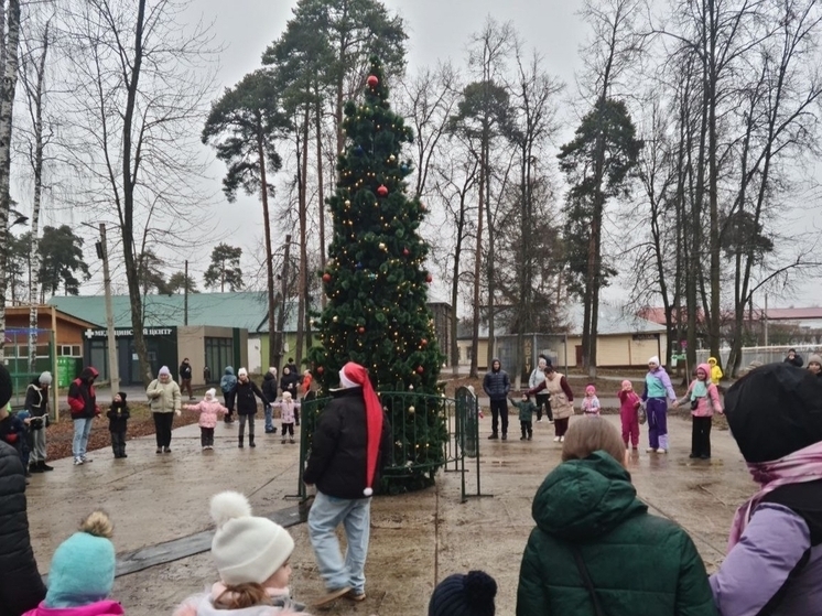 Во время декабрьского ливня в ивановском парке открыли новогодний сезон