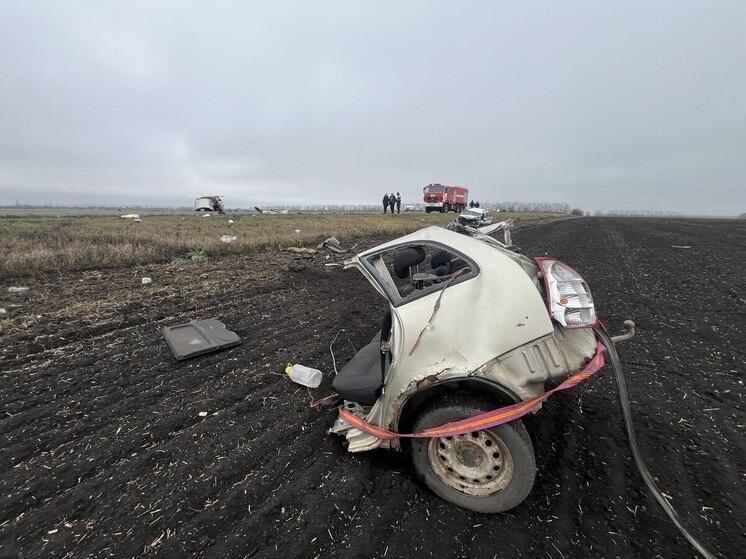 «Ладу» разорвало на части во время ДТП под Воронежем