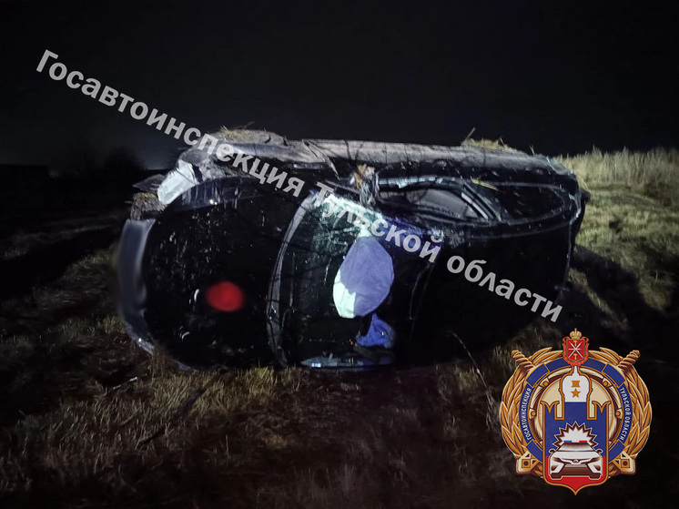 Двое из улетевшего в кювет Kia пострадали ночью на трассе М-4 под Тулой