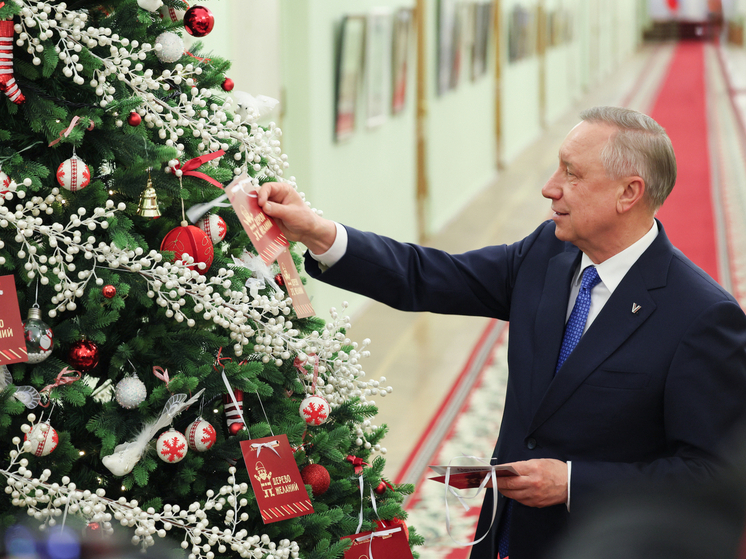 Беглов запустил акцию «Дерево желаний» и снял первые три открытки с детскими мечтами