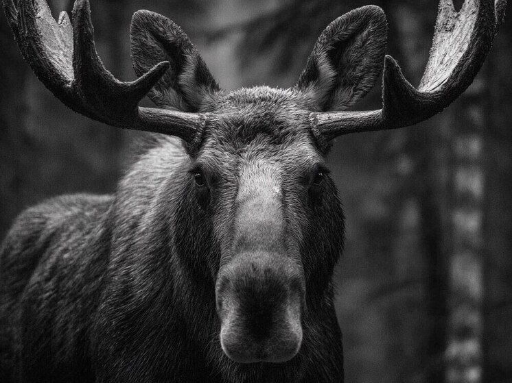 В Рязанской области лось копытом убил волчицу в лесу
