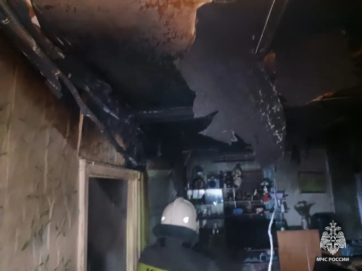 В Тверской области пожарные и жильцы тушили горящий дом