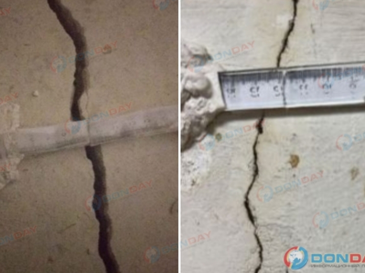 В Цимлянске в аварийном доме лопнули маячки-измерители трещин