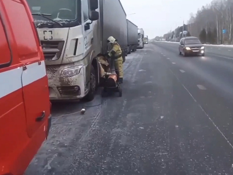 Тюменские спасатели МЧС помогли водителю грузовика на трассе