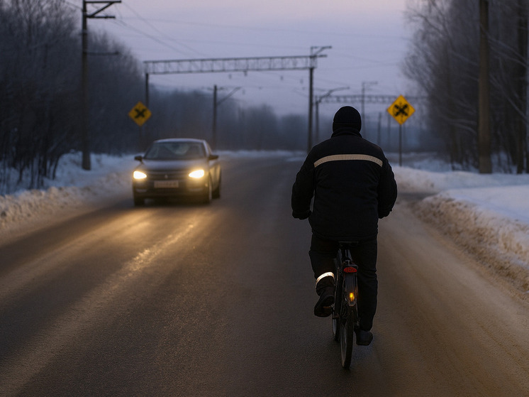 «Сибиряков не сломить»: в Кемерово сняли велосипедиста, едущего в -30 на работу