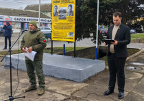 В Мелитополе Запорожской области состоялось торжественное открытие памятного знака, установленного на месте легендарного боя Великой Отечественной войны