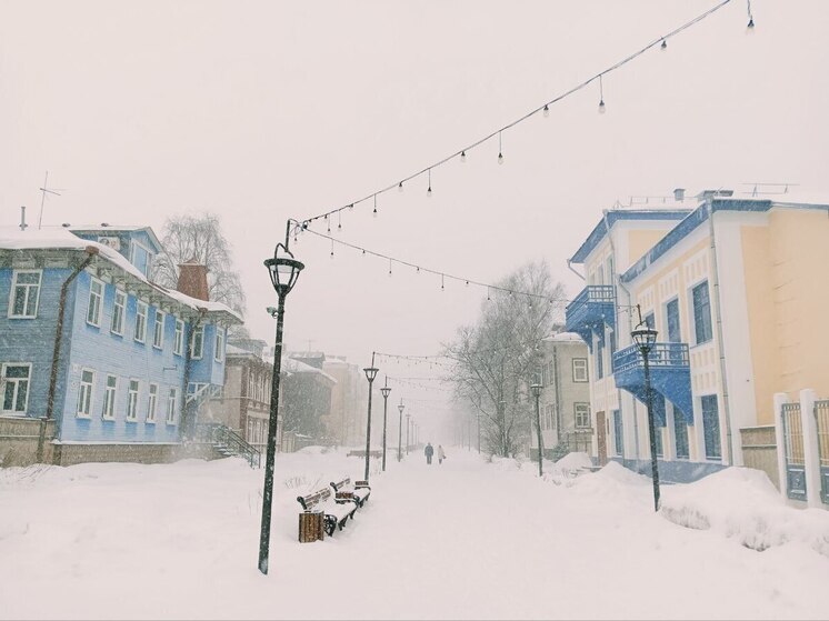 В Архангельской области объявили предупреждение о сильном снеге