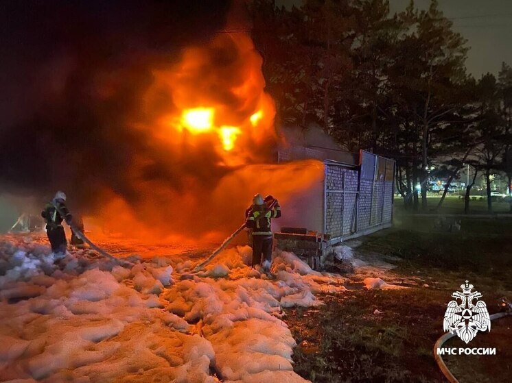 30 человек тушили горящий магазин в Старом Осколе