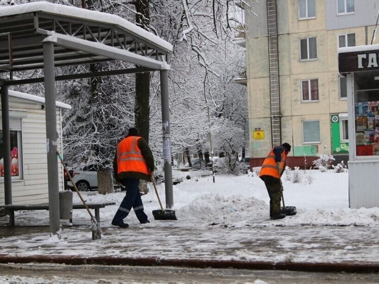 Брянские улицы расчищают после первого снегопада