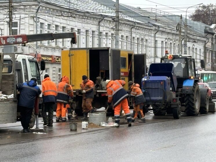 В Туле на улице Советской начали ремонт трамвайных путей