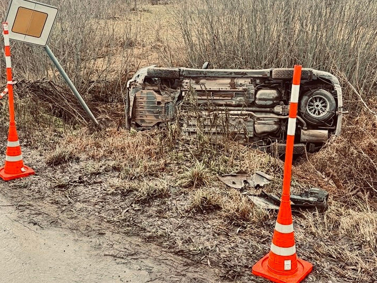 В Новгородском округе автомобиль съехал в кювет, пассажирка в больнице