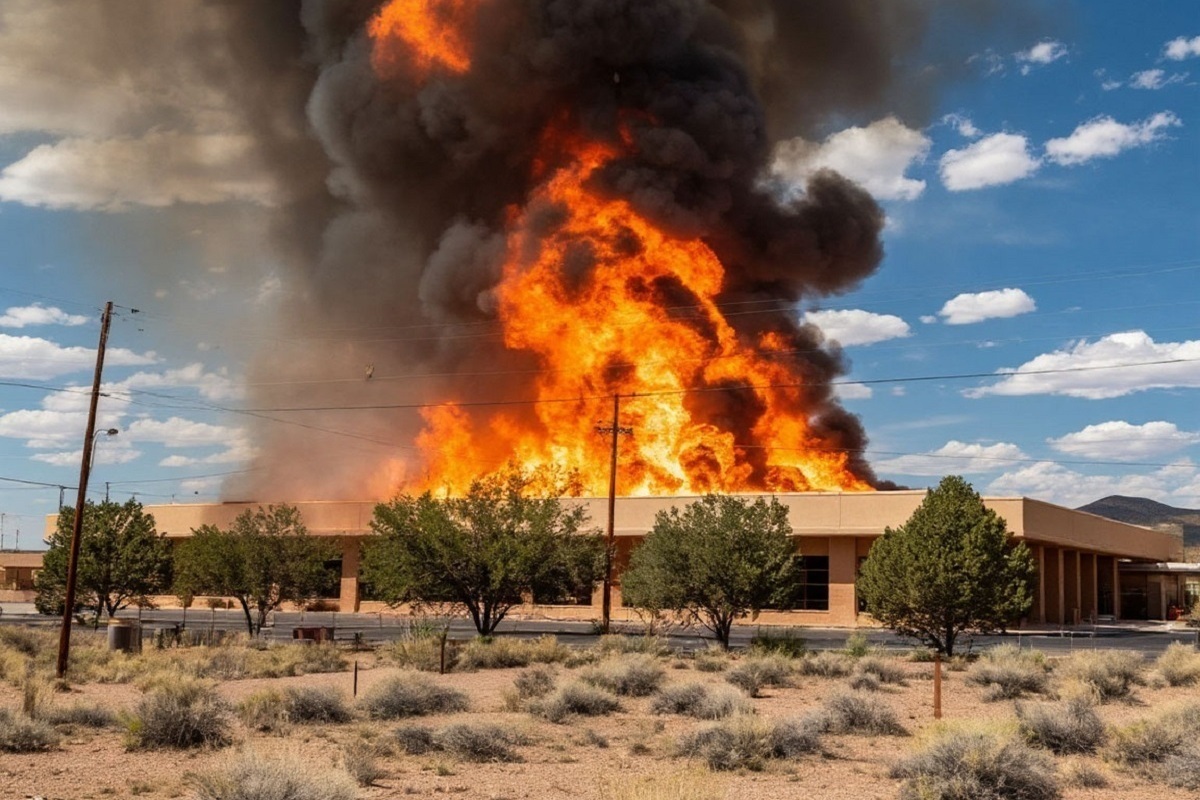 НЛО в огне: пожар на Розуэлльском авиацентре всколыхнул конспирологов