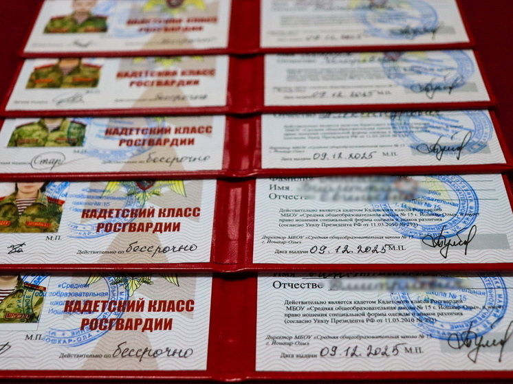 В йошкар-олинской школе состоялась церемония посвящения в кадеты Росгвардии