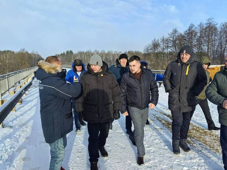 Евгений Первышов проверил ход ускоренного ремонта моста через Ворону