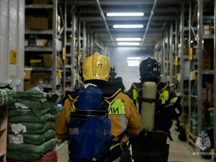 Петербургские спасатели потушили «пожар» на складе строительного магазина