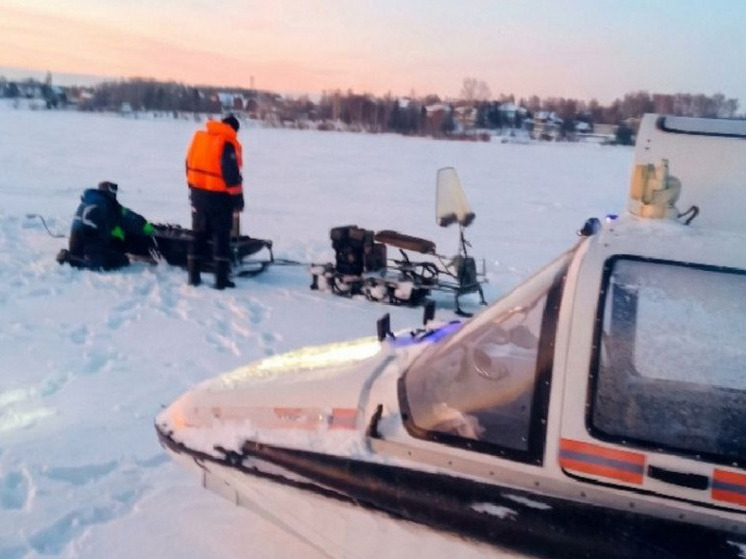 Двух рыбаков спасли на Новосибирском водохранилище после поломки техники на льду