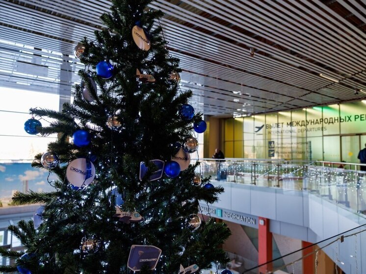 В аэропорту Кольцово установили 8-метровую елку с 240 игрушками