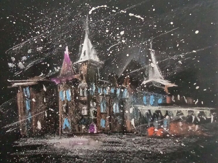 Саратовцы запечатлели прошедшую снежную бурю в эскизах