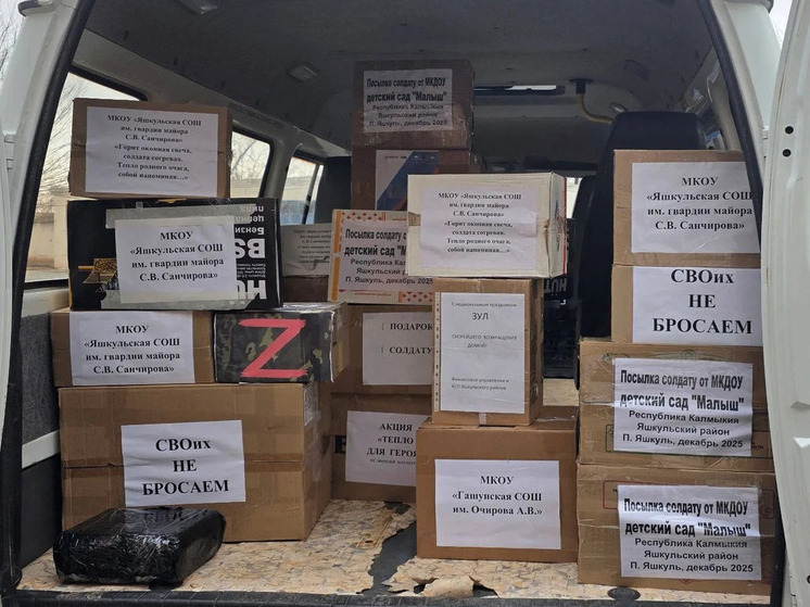 Жители Калмыкии отправили гуманитарный груз в зону СВО