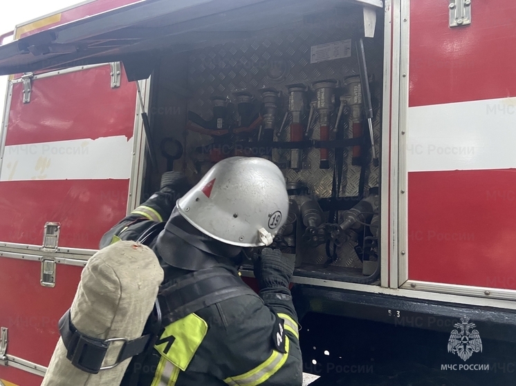 В Орловской области тушили пожар в двухквартирном доме