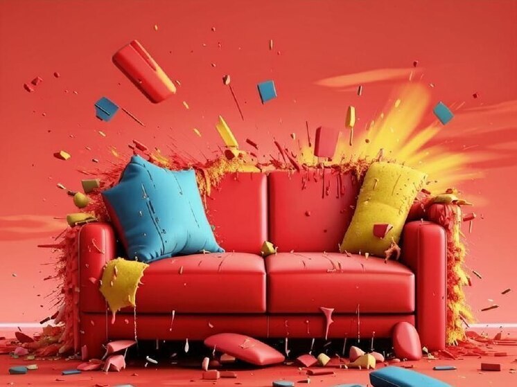 В Воронеже двое мужчин уронили диван на чужую машину