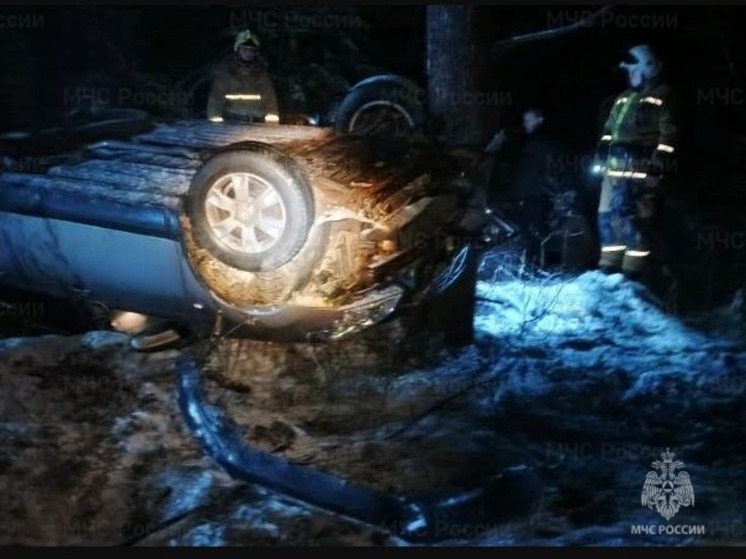 Nissan Qashqai встал на крышу под калужским Кировом