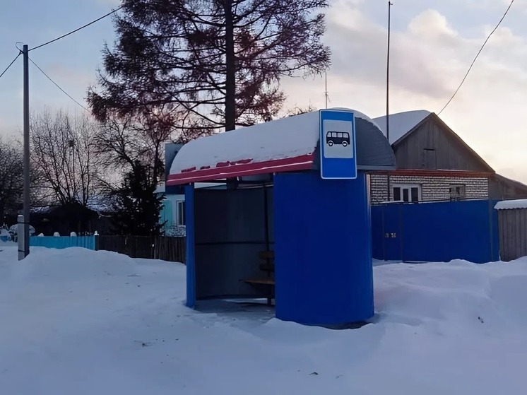 Новая остановка для школьного автобуса появилась в томской деревне Успенка