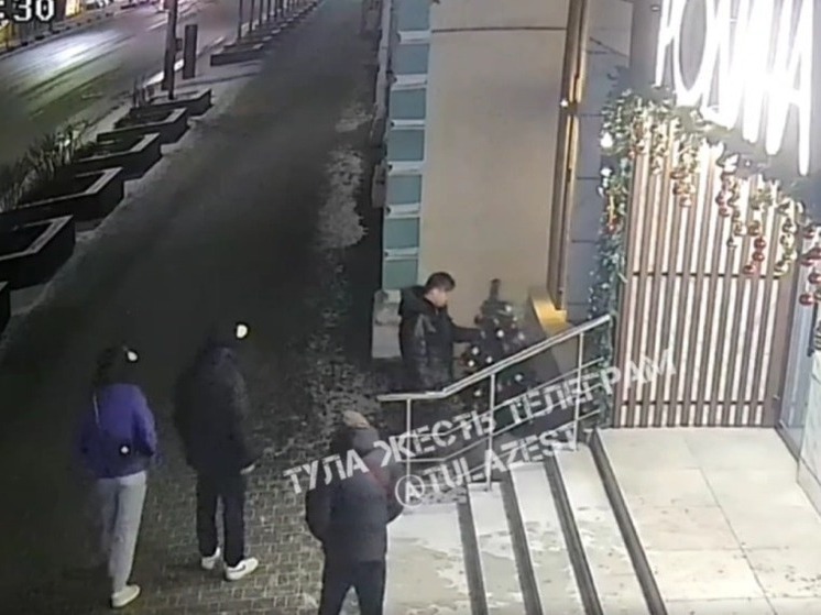 На проспекте Ленина в Туле четверо подростков разрушили новогоднюю елку