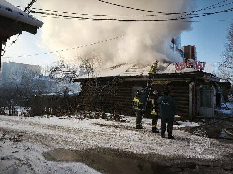 В Красноярске на улице Республики в пожаре цветочной лавки погибла женщина