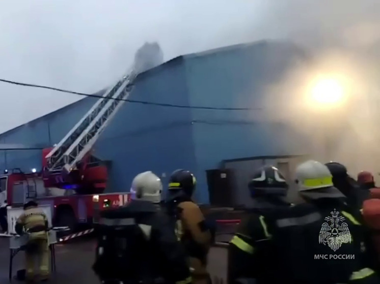 В Москве локализовали сильный пожар на складе косметики
