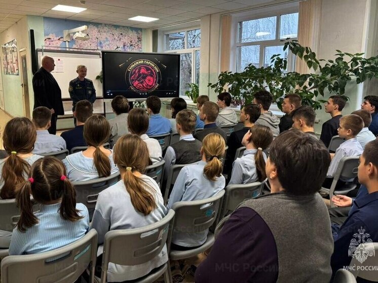 Накануне праздников тульские сотрудники МЧС рассказывают в школах о безопасности