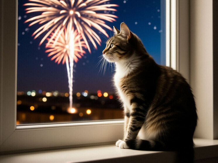 Ветеринар рассказал, как помочь коту, если он боится фейерверков