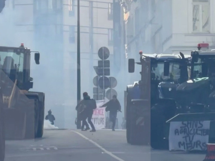 Брюссель окутан дымом: массовая акция фермеров переросла в столкновения с полицией