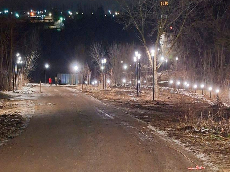 В Липецке пешеходную зону на Вермишева оборудовали новыми фонарями