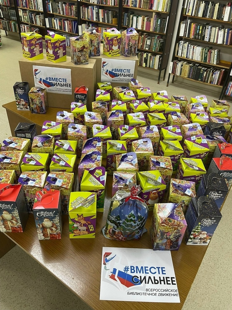 Читатели и библиотекари из Оленино собрали новогодние подарки для бойцов