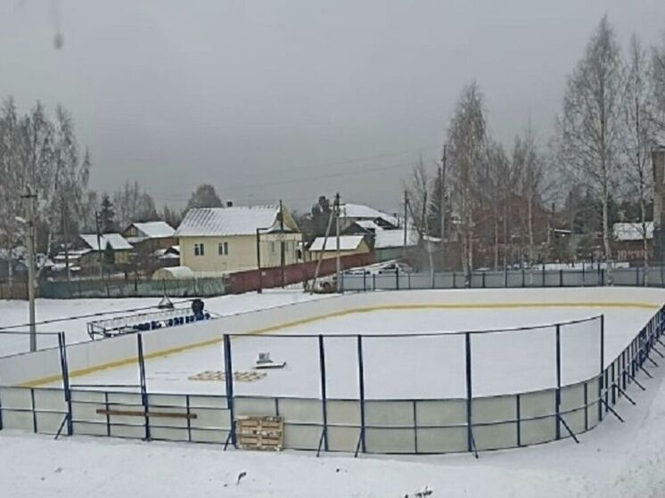 И все-таки зима: в Макарьеве подготовили к занятиям хоккейный корт