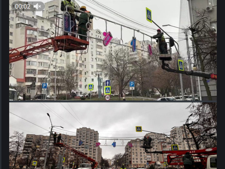 Новогодние варежки украсили улицу Князя Трубецкого в Белгороде