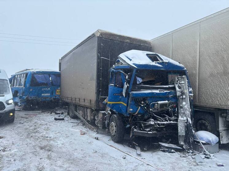 Столкновение автобуса, легковушки и двух фур в Омской области унесло жизни шести человек