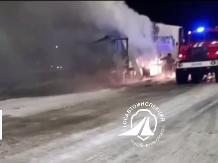 На южноуральской трассе сгорела фура