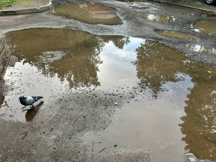 Самосвалы не перестали разбивать дорогу в поселке Саранское